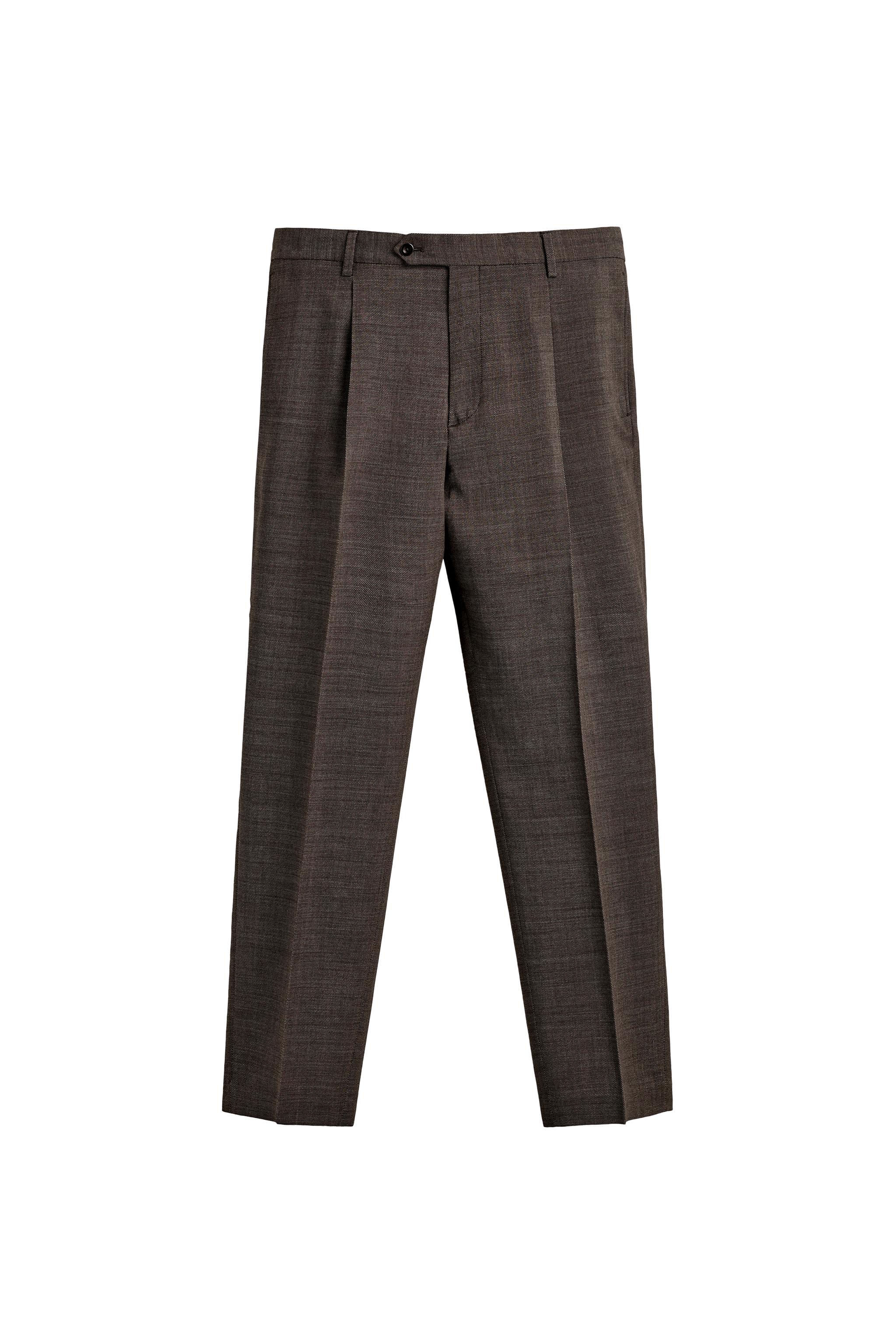 PANTALON PLIS COSTUME STRUCTURÉ 100% LAINE